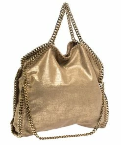 Wholesale 🤩 Stella McCartney Gold Faux Leather Small Falabella Tote For 👩 Women 🧨 -Stella McCartney Shop luxury women stella mccartney used handbags p302397 010