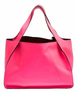Coupon 😀 Stella McCartney Neon Pink Faux Leather Logo Tote For 👩 Women ⌛ -Stella McCartney Shop luxury women stella mccartney used handbags p307084 007