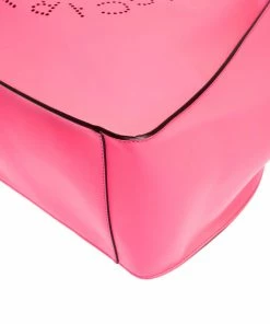 Coupon 😀 Stella McCartney Neon Pink Faux Leather Logo Tote For 👩 Women ⌛ -Stella McCartney Shop luxury women stella mccartney used handbags p307084 011