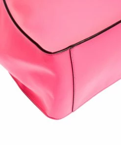 Coupon 😀 Stella McCartney Neon Pink Faux Leather Logo Tote For 👩 Women ⌛ -Stella McCartney Shop luxury women stella mccartney used handbags p307084 014