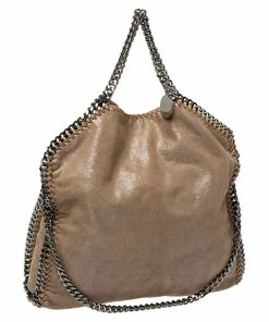 Best reviews of 👍 Stella McCartney Metallic Beige Faux Leather Small Falabella Tote For 👩 Women 🧨 -Stella McCartney Shop luxury women stella mccartney used handbags p307895 005