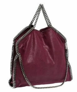 Budget 🧨 Stella McCartney Purple Faux Leather Small Falabella Tote For 👩 Women 🥰 -Stella McCartney Shop luxury women stella mccartney used handbags p308760 009