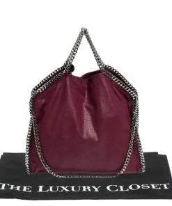 Budget 🧨 Stella McCartney Purple Faux Leather Small Falabella Tote For 👩 Women 🥰 -Stella McCartney Shop luxury women stella mccartney used handbags p308760 1595250894 012