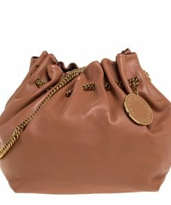 Hot Sale ๐ Stella McCartney Light Brown Faux Leather Norma Bucket Bag For ๐ฉ Women ๐