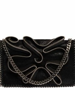 Promo 🔥 Stella McCartney Black Faux Leather Zipper Falabella Crossbody Bag For 👩 Women ✨
