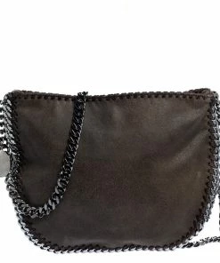 Best deal 🎁 Stella McCartney Grey Faux Leather Crossbody Bag For 👩 Women 🔔