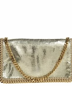 Brand new 🤩 Stella McCartney Metallic Gold Faux Leather Falabella Flap Crossbody Bag For 👩 Women ⭐