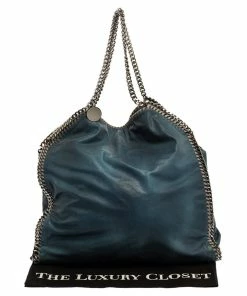 Promo 🔔 Stella McCartney Blue Faux Leather Large Falabella Tote For 👩 Women 👍 -Stella McCartney Shop luxury women stella mccartney used handbags p324766 007
