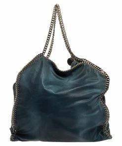 Promo 🔔 Stella McCartney Blue Faux Leather Large Falabella Tote For 👩 Women 👍 -Stella McCartney Shop luxury women stella mccartney used handbags p324766 008