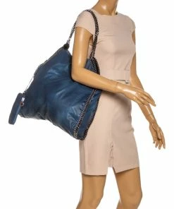 Promo 🔔 Stella McCartney Blue Faux Leather Large Falabella Tote For 👩 Women 👍 -Stella McCartney Shop luxury women stella mccartney used handbags p324766 013