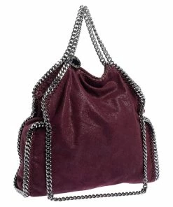 Brand new ❤️ Stella McCartney Burgundy Faux Leather Small Falabella Tote For 👩 Women ✔️ -Stella McCartney Shop luxury women stella mccartney used handbags p324851 002
