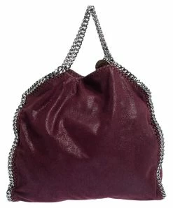 Brand new ❤️ Stella McCartney Burgundy Faux Leather Small Falabella Tote For 👩 Women ✔️ -Stella McCartney Shop luxury women stella mccartney used handbags p324851 004