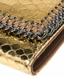 Cheap 👏 Stella McCartney Gold Python Effect Faux Patent Leather Falabella Wallet For 👩 Women 😍 21 Cheap 👏 Stella McCartney Gold Python Effect Faux Patent Leather Falabella Wallet For 👩 Women 😍 -Stella McCartney Shop luxury women stella mccartney used handbags p329208 006