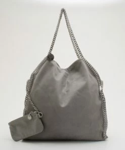 Cheap ✨ Stella McCartney Grey Faux Suede Falabella Shoulder Bag For 👩 Women 🔔