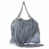 Hot Sale 🤩 Stella McCartney Blue Fringe Leather Shoulder Bag For 👩 Women 👍 -Stella McCartney Shop luxury women stella mccartney used handbags p331516 012