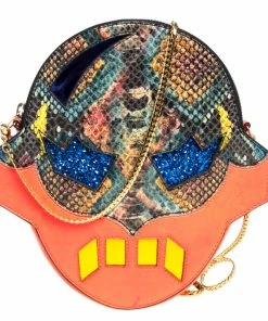 Cheap 🤩 Stella McCartney Multicolor Python Effect Faux Leather Superhero Chain Clutch For 👩 Women ✨