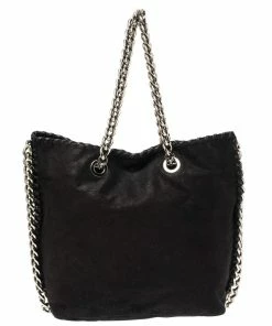 Best deal ✨ Stella McCartney Black Faux Leather Falabella Shoulder Bag For 👩 Women 😀 -Stella McCartney Shop luxury women stella mccartney used handbags p336006 004