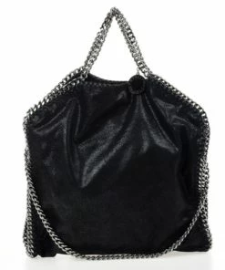 Discount 🌟 Stella McCartney Black Metallic Falabella Tote For 👩 Women 👍