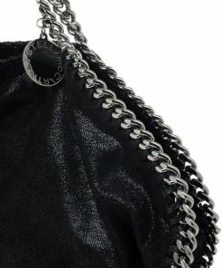 Discount 🌟 Stella McCartney Black Metallic Falabella Tote For 👩 Women 👍 -Stella McCartney Shop luxury women stella mccartney used handbags p34116 006