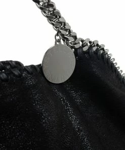 Discount 🌟 Stella McCartney Black Metallic Falabella Tote For 👩 Women 👍 -Stella McCartney Shop luxury women stella mccartney used handbags p34116 010