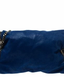 Cheapest 🔔 Stella McCartney Blue Faux Leather Large Falabella Flap Shoulder Bag For 👩 Women 🛒 -Stella McCartney Shop luxury women stella mccartney used handbags p347426 002
