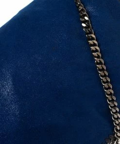 Cheapest 🔔 Stella McCartney Blue Faux Leather Large Falabella Flap Shoulder Bag For 👩 Women 🛒 -Stella McCartney Shop luxury women stella mccartney used handbags p347426 003
