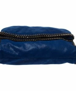 Cheapest 🔔 Stella McCartney Blue Faux Leather Large Falabella Flap Shoulder Bag For 👩 Women 🛒 -Stella McCartney Shop luxury women stella mccartney used handbags p347426 012