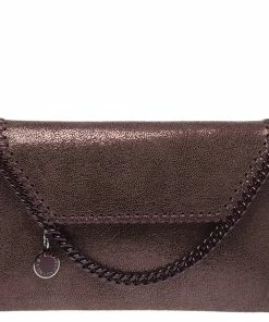 Brand new 🎉 Stella McCartney Metallic Brown Faux Leather Mini Falabella Crossbody Bag For 👩 Women 🧨