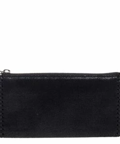 Cheapest 🛒 Stella McCartney Black Faux Leather Falabella Zip Wallet For 👩 Women ✔️