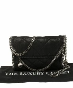 Best Sale ⭐ Stella McCartney Black Faux Leather Mini Falabella Shoulder Bag For 👩 Women ⭐ -Stella McCartney Shop luxury women stella mccartney used handbags p350369 002