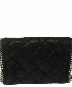 Best Sale ⭐ Stella McCartney Black Faux Leather Mini Falabella Shoulder Bag For 👩 Women ⭐ -Stella McCartney Shop luxury women stella mccartney used handbags p350369 003