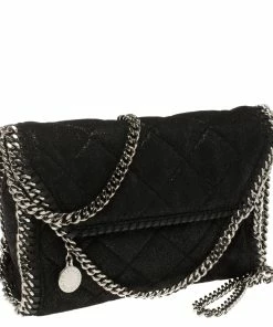 Best Sale ⭐ Stella McCartney Black Faux Leather Mini Falabella Shoulder Bag For 👩 Women ⭐ -Stella McCartney Shop luxury women stella mccartney used handbags p350369 004