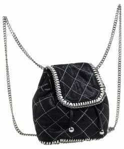 Discount 🥰 Stella McCartney Black Faux Leather Mini Falabella 🎒 Backpack For 👩 Women ✨ -Stella McCartney Shop luxury women stella mccartney used handbags p350370 006