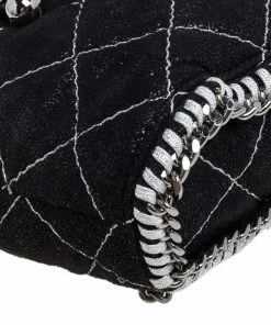 Discount 🥰 Stella McCartney Black Faux Leather Mini Falabella 🎒 Backpack For 👩 Women ✨ -Stella McCartney Shop luxury women stella mccartney used handbags p350370 010