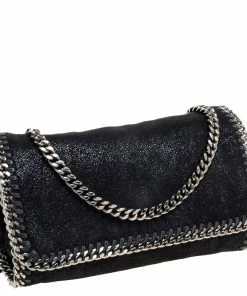 Promo ❤️ Stella McCartney Black Faux Leather Falabella Crossbody Bag For 👩 Women 🤩 -Stella McCartney Shop luxury women stella mccartney used handbags p352535 005