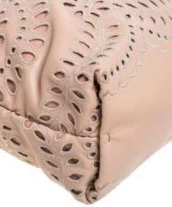 Best deal 🔔 Stella McCartney Peach Faux Leather Laser Cut Norma Shoulder Bag For 👩 Women 🥰 -Stella McCartney Shop luxury women stella mccartney used handbags p354503 001