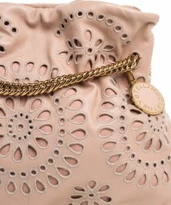 Best deal 🔔 Stella McCartney Peach Faux Leather Laser Cut Norma Shoulder Bag For 👩 Women 🥰 -Stella McCartney Shop luxury women stella mccartney used handbags p354503 005