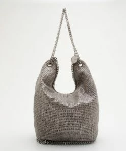 Brand new 💯 Stella McCartney Silver Woven Chain Detail Hobo For 👩 Women ✔️