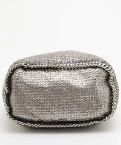 Brand new 💯 Stella McCartney Silver Woven Chain Detail Hobo For 👩 Women ✔️ -Stella McCartney Shop luxury women stella mccartney used handbags p35562 005