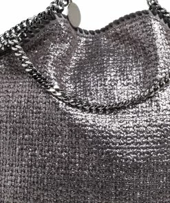 Best deal 🔥 Stella McCartney Metallic Silver Tweed Falabella Tote For 👩 Women 🔔 -Stella McCartney Shop luxury women stella mccartney used handbags p356993 004