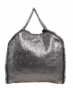 Best deal 🔥 Stella McCartney Metallic Silver Tweed Falabella Tote For 👩 Women 🔔 -Stella McCartney Shop luxury women stella mccartney used handbags p356993 006