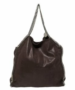 Hot Sale 🛒 Stella McCartney Brown Faux Leather Large Falabella Tote For 👩 Women 🌟 -Stella McCartney Shop luxury women stella mccartney used handbags p357988 006