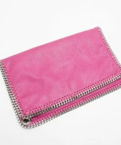 Coupon 💯 Stella McCartney Pink Fallabella Foldover Clutch For 👩 Women 🔔