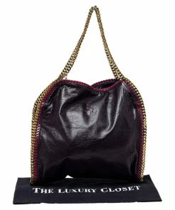 Cheap 🎁 Stella McCartney Plum/Pink Faux Leather Small Falabella Tote For 👩 Women 🌟 -Stella McCartney Shop luxury women stella mccartney used handbags p368205 005