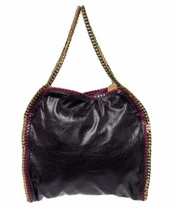 Cheap 🎁 Stella McCartney Plum/Pink Faux Leather Small Falabella Tote For 👩 Women 🌟 -Stella McCartney Shop luxury women stella mccartney used handbags p368205 006