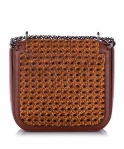 Coupon ⭐ Stella McCartney Caramel/brown Falabella Box Wicker Basket Crossbody Bag For 👩 Women 🎁 -Stella McCartney Shop luxury women stella mccartney used handbags p369148 002