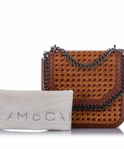 Coupon ⭐ Stella McCartney Caramel/brown Falabella Box Wicker Basket Crossbody Bag For 👩 Women 🎁 -Stella McCartney Shop luxury women stella mccartney used handbags p369148 005