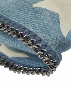 Coupon 😀 Stella McCartney Light Blue Denim Star Print Baby Falabella Bag For 👩 Women 🥰 -Stella McCartney Shop luxury women stella mccartney used handbags p373687 007