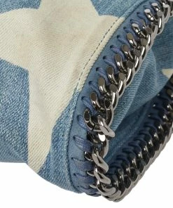 Coupon 😀 Stella McCartney Light Blue Denim Star Print Baby Falabella Bag For 👩 Women 🥰 -Stella McCartney Shop luxury women stella mccartney used handbags p373687 008