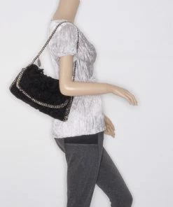 Wholesale ⌛ Stella McCartney Black Crochet Small Fallabella Bag For 👩 Women ❤️ -Stella McCartney Shop luxury women stella mccartney used handbags p37601 003